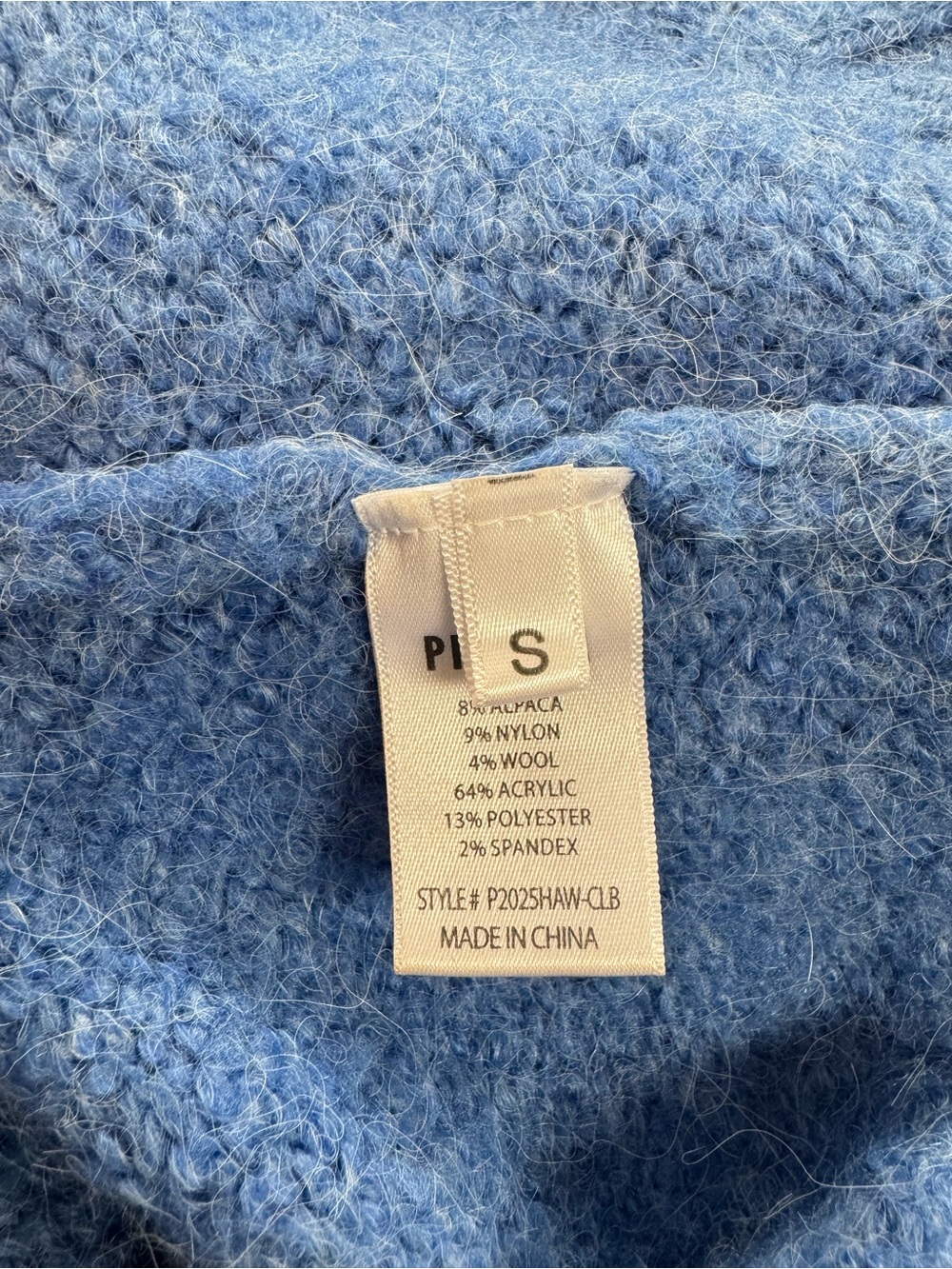 ANTHRO PISTOLA Carlen Mock Neck Sweater Blue S - Picture 9 of 9